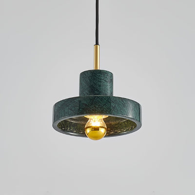 Marble Pendant Light with Brass Finish