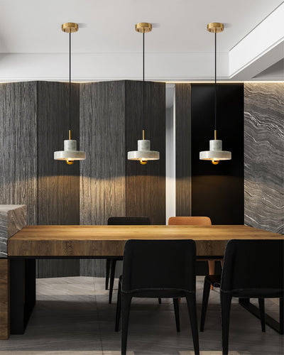 Marble Pendant Light with Brass Finish