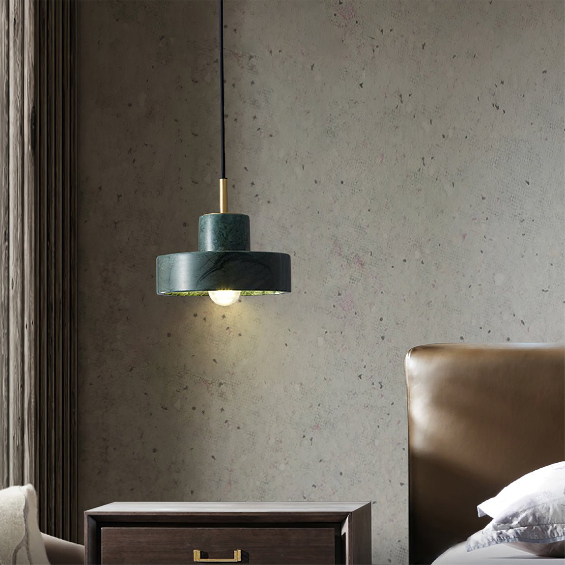 Marble Pendant Light with Brass Finish