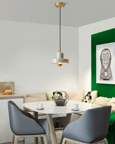 Marble Pendant Light with Brass Finish