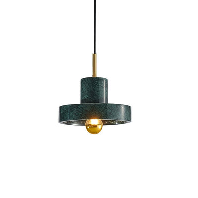 Marble Pendant Light with Brass Finish