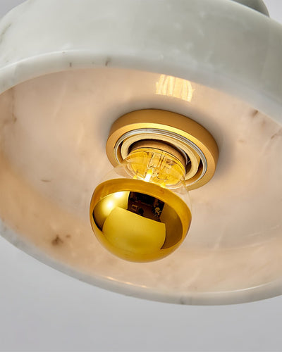 Marble Pendant Light with Brass Finish