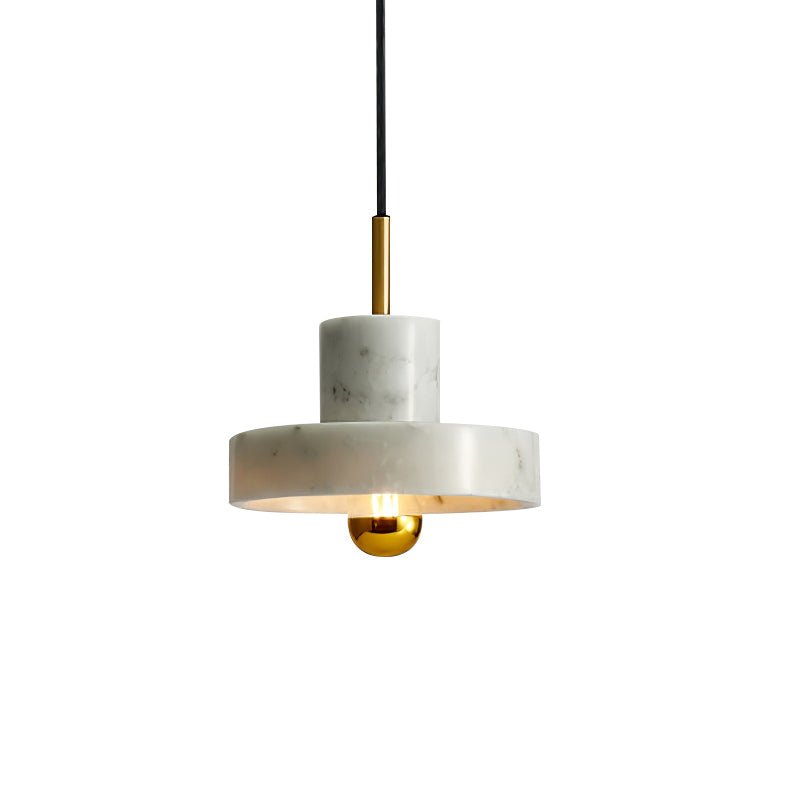Marble Pendant Light with Brass Finish
