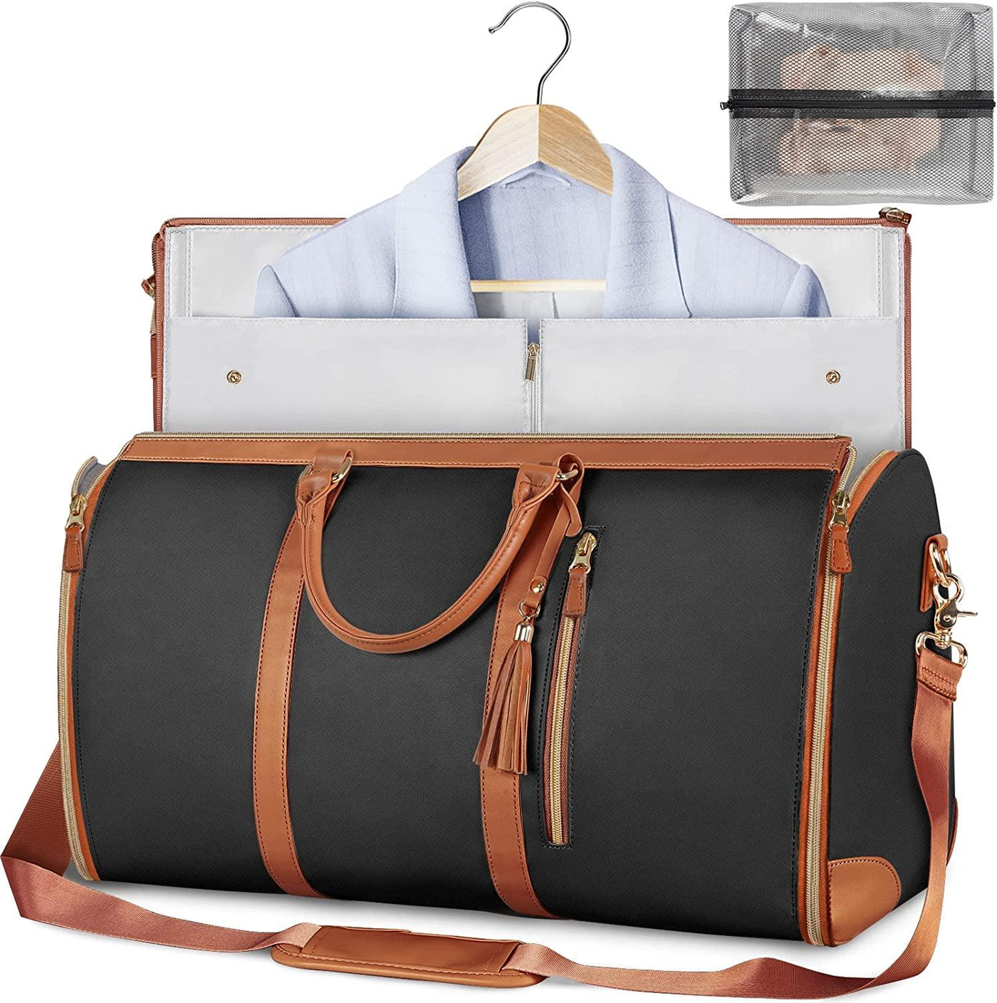 Foldable PU Leather Suit Storage Bag
