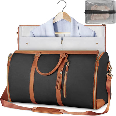 Foldable PU Leather Suit Storage Bag