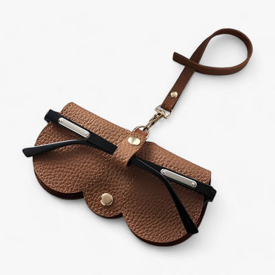 Leather Glasses Case with Snap Closure