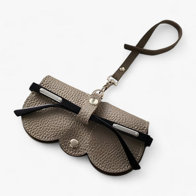 Leather Glasses Case with Snap Closure
