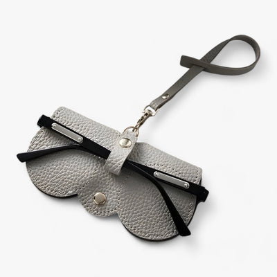 Leather Glasses Case with Snap Closure