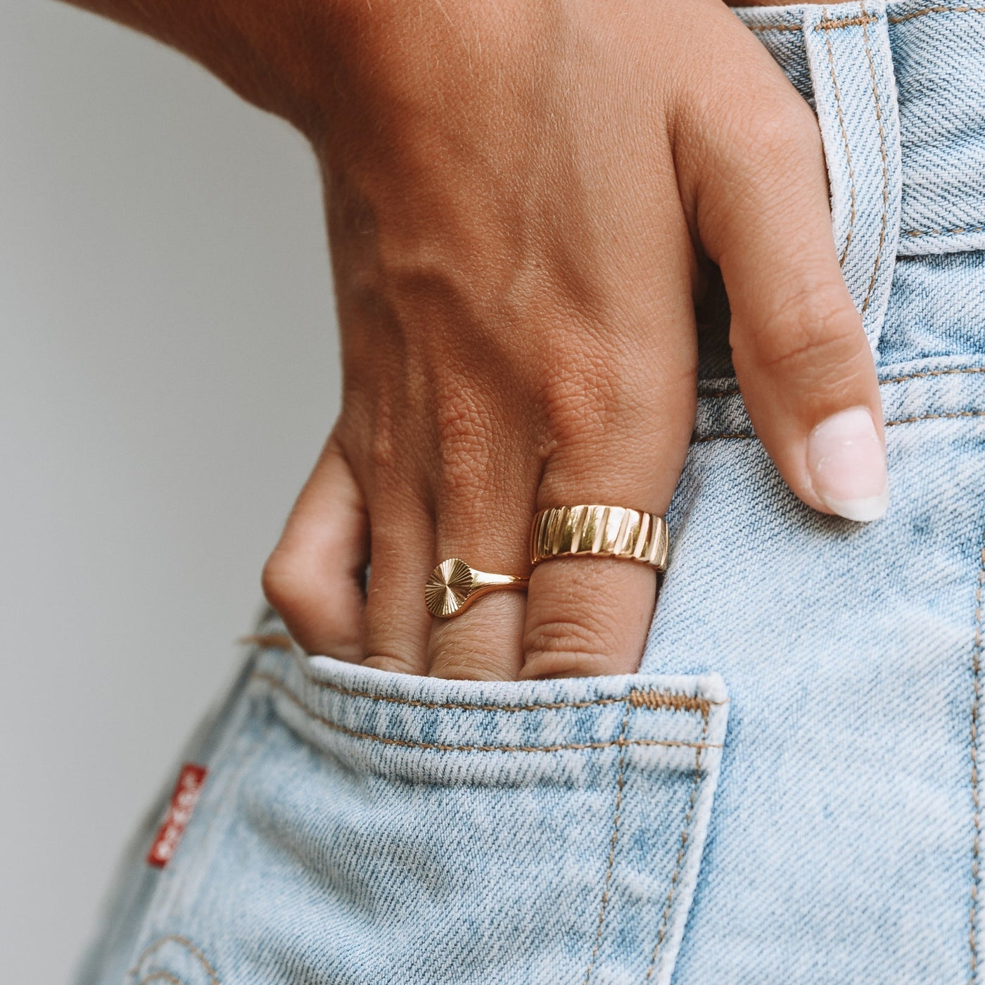 Gold Sun Signet Ring for Women – Solara Design