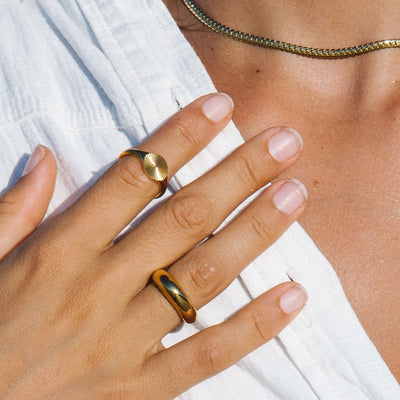 Gold Sun Signet Ring for Women – Solara Design