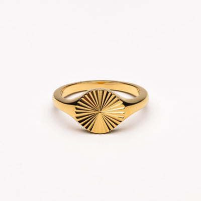 Gold Sun Signet Ring for Women – Solara Design