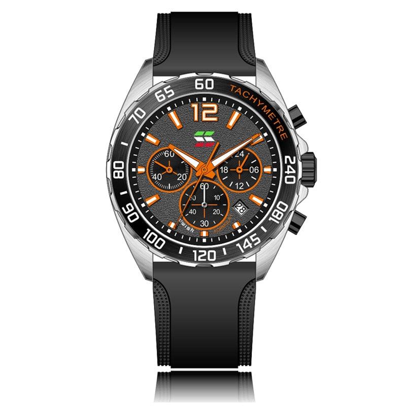 Men’s Water-Resistant Quartz Watch with Leather Strap