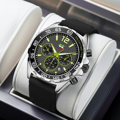 Men’s Water-Resistant Quartz Watch with Leather Strap