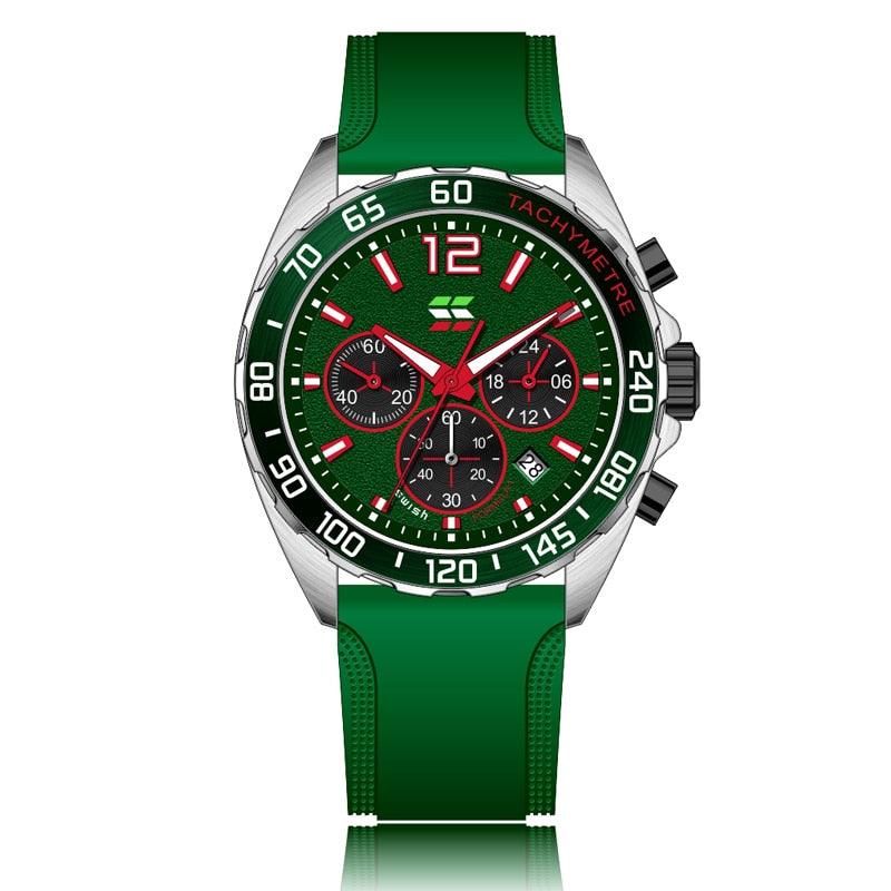 Men’s Water-Resistant Quartz Watch with Leather Strap