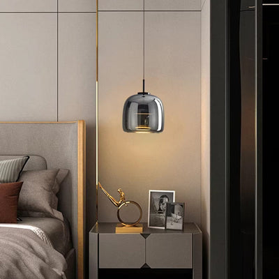 Nordic Black Glass Pendant Light with LED