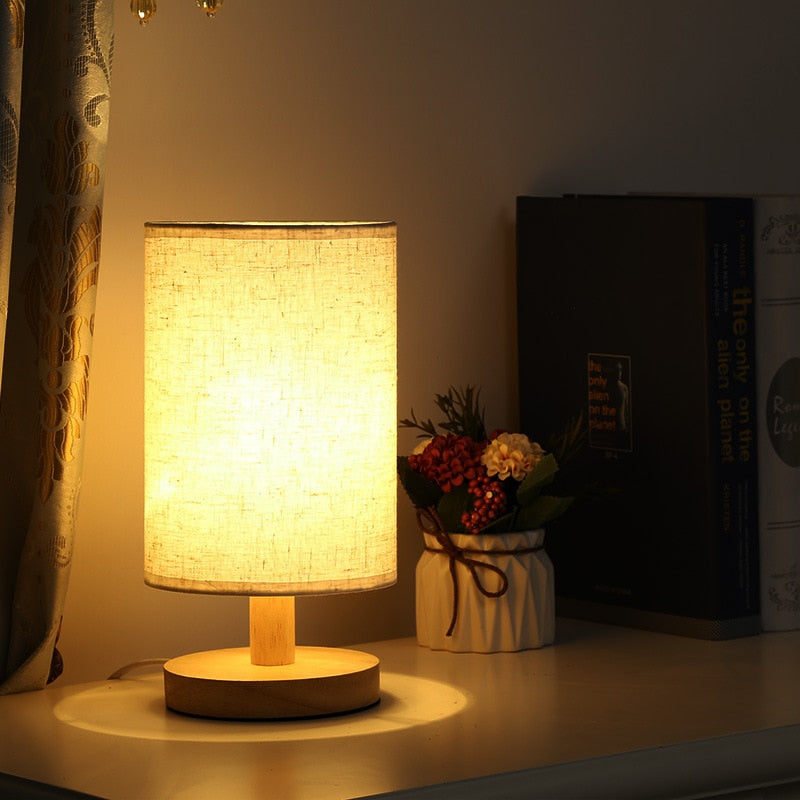 Scandinavian LED Desk Lamp – Solid Wood Design