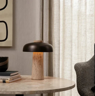 Travertine Stone Table Lamp with G9 Base