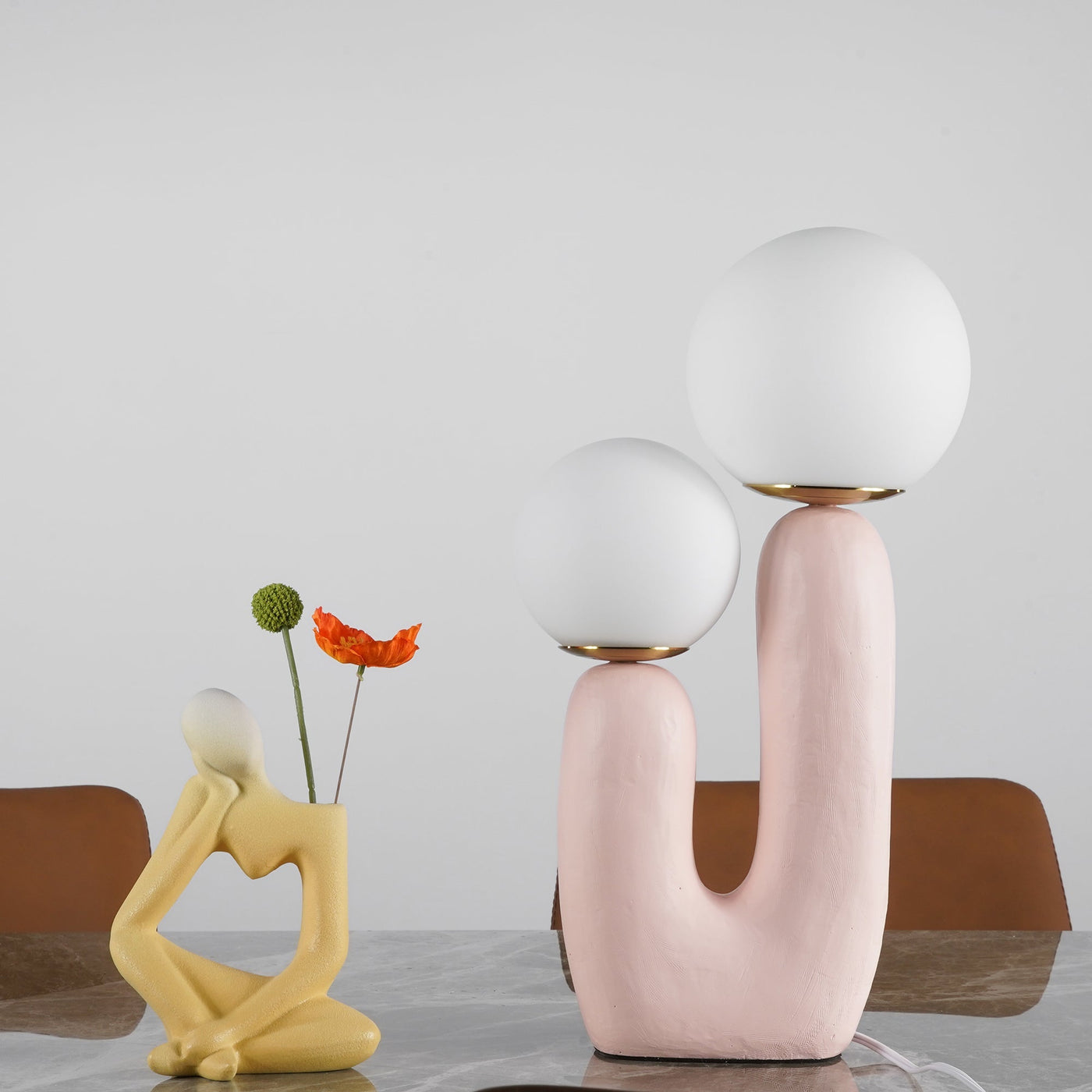 Modern Glass and Resin Table Lamp