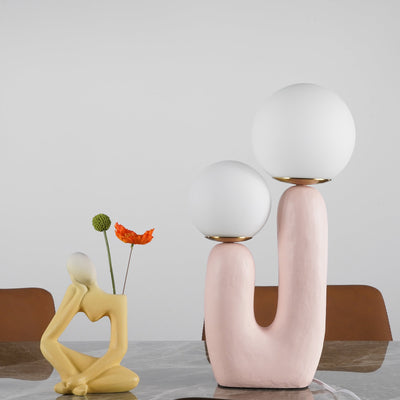 Modern Glass and Resin Table Lamp