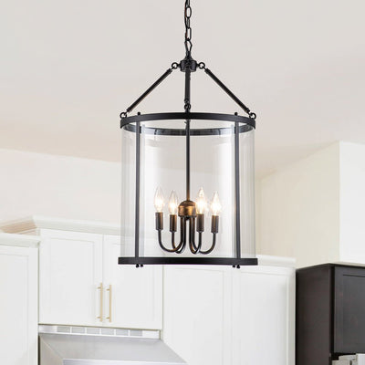 Glass Cylinder Pendant Light for Dining Room