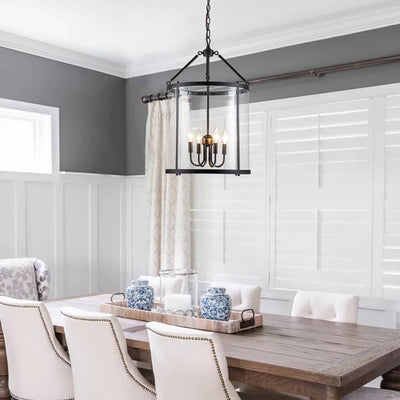 Glass Cylinder Pendant Light for Dining Room