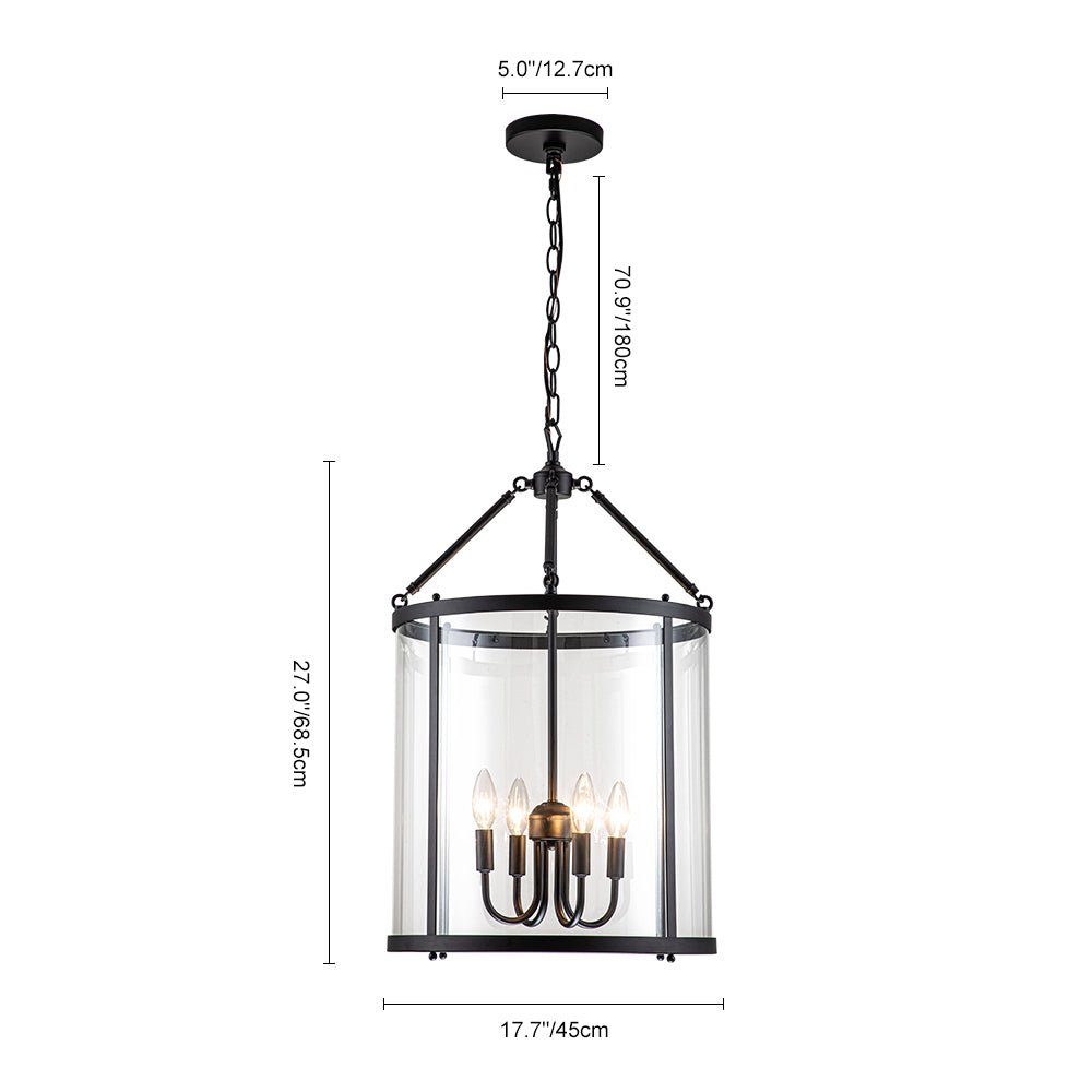 Glass Cylinder Pendant Light for Dining Room