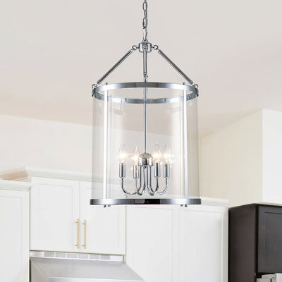 Glass Cylinder Pendant Light for Dining Room