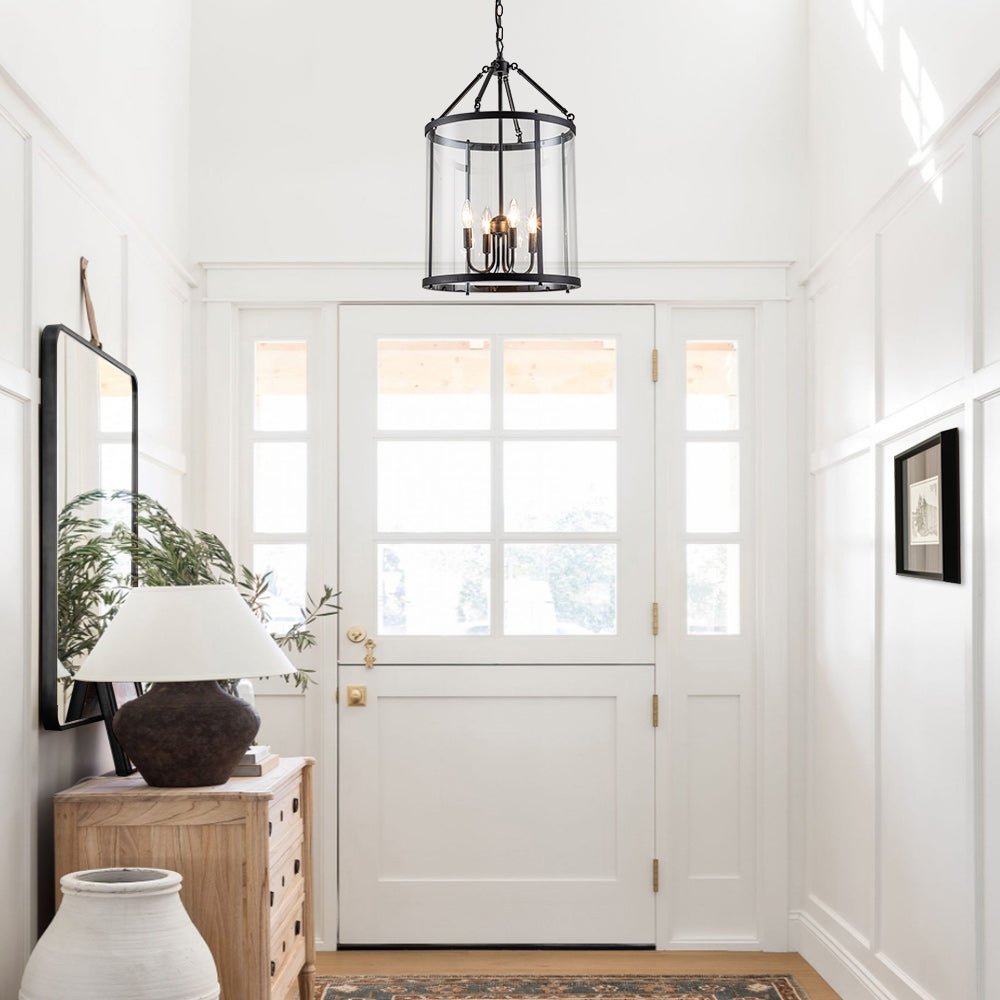 Glass Cylinder Pendant Light for Dining Room