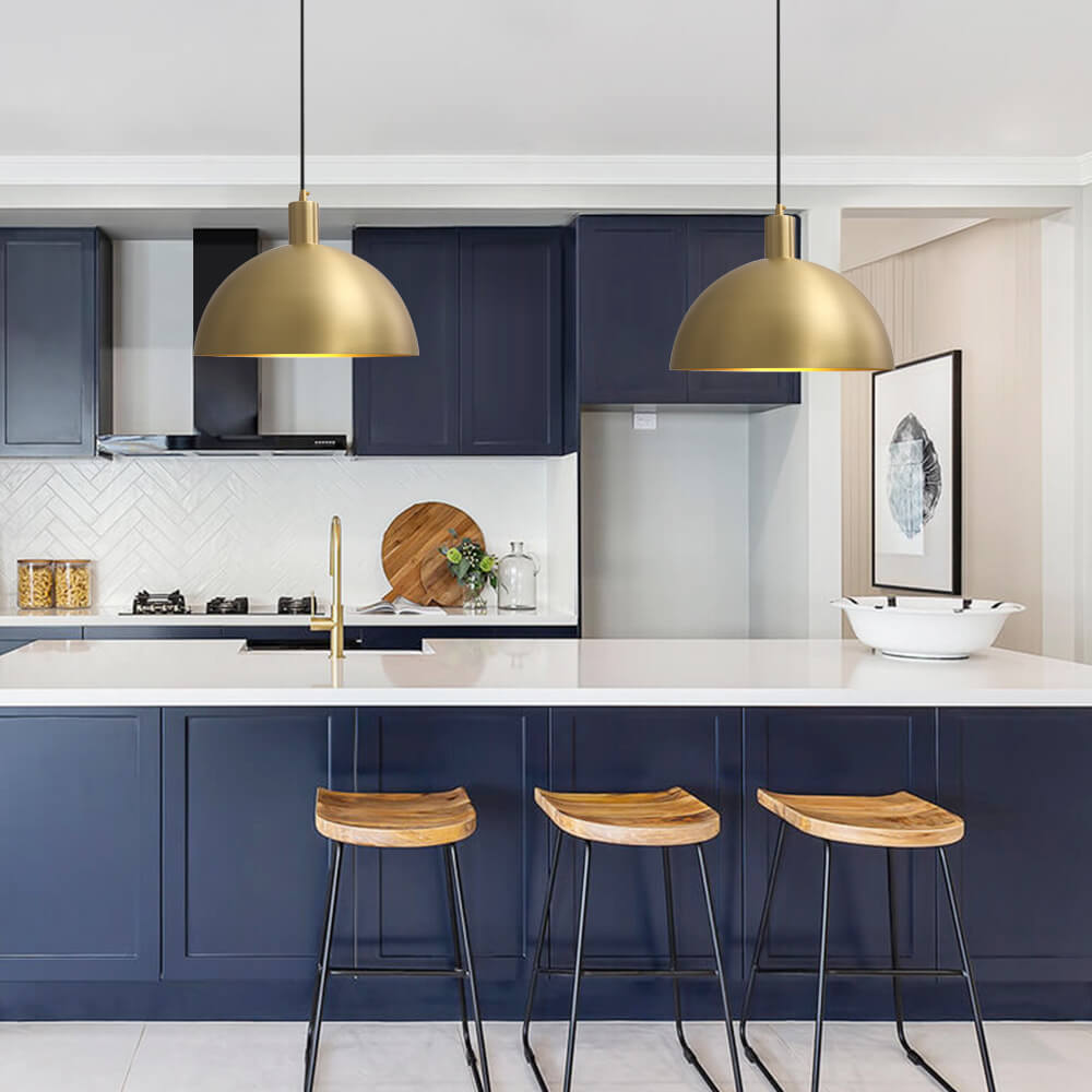 Brass Dome Pendant Light for Kitchen Island