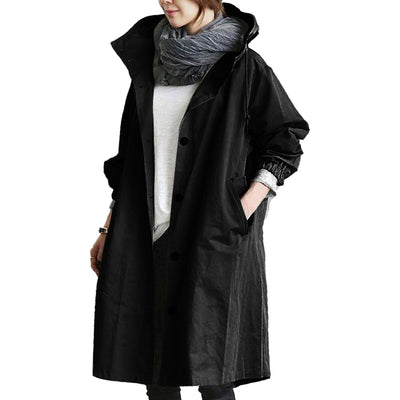 Women’s Long Waterproof Raincoat – Elise Windproof Belted Jacket