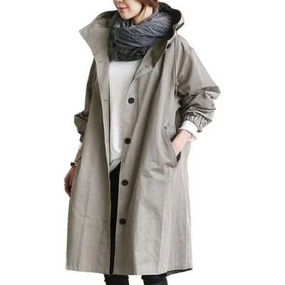 Women’s Long Waterproof Raincoat – Elise Windproof Belted Jacket