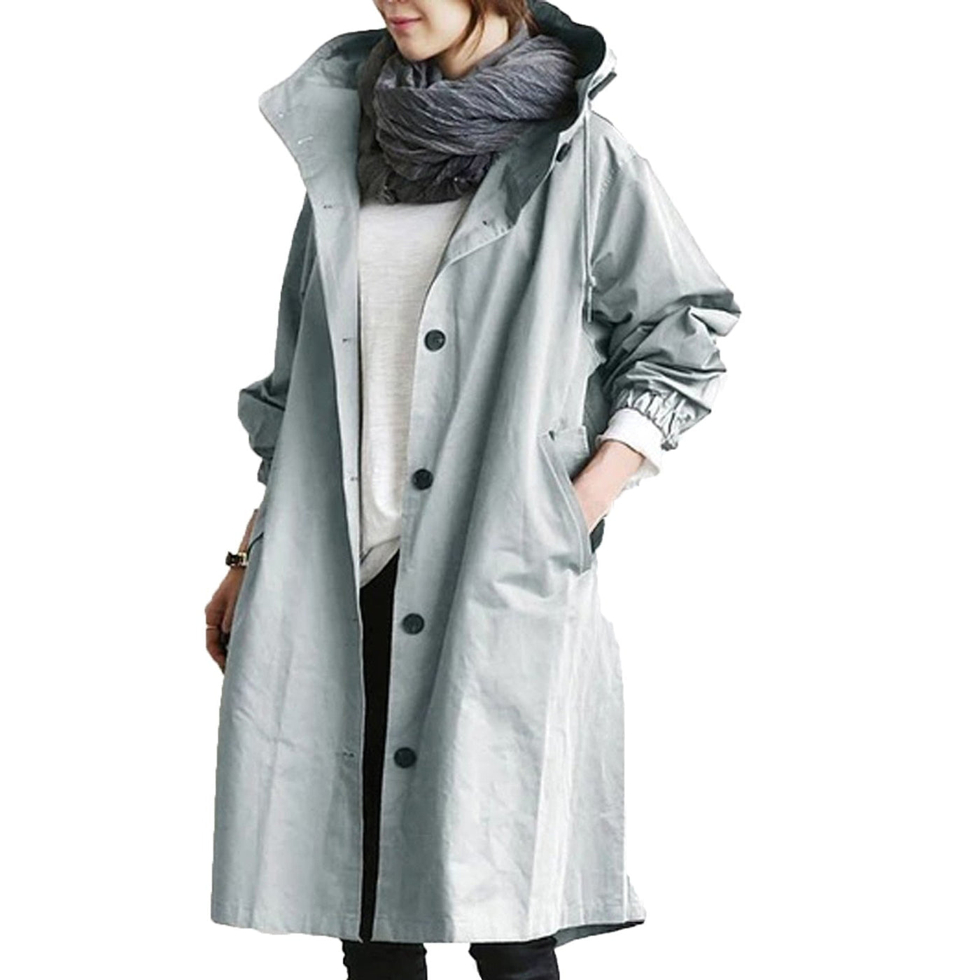 Women’s Long Waterproof Raincoat – Elise Windproof Belted Jacket