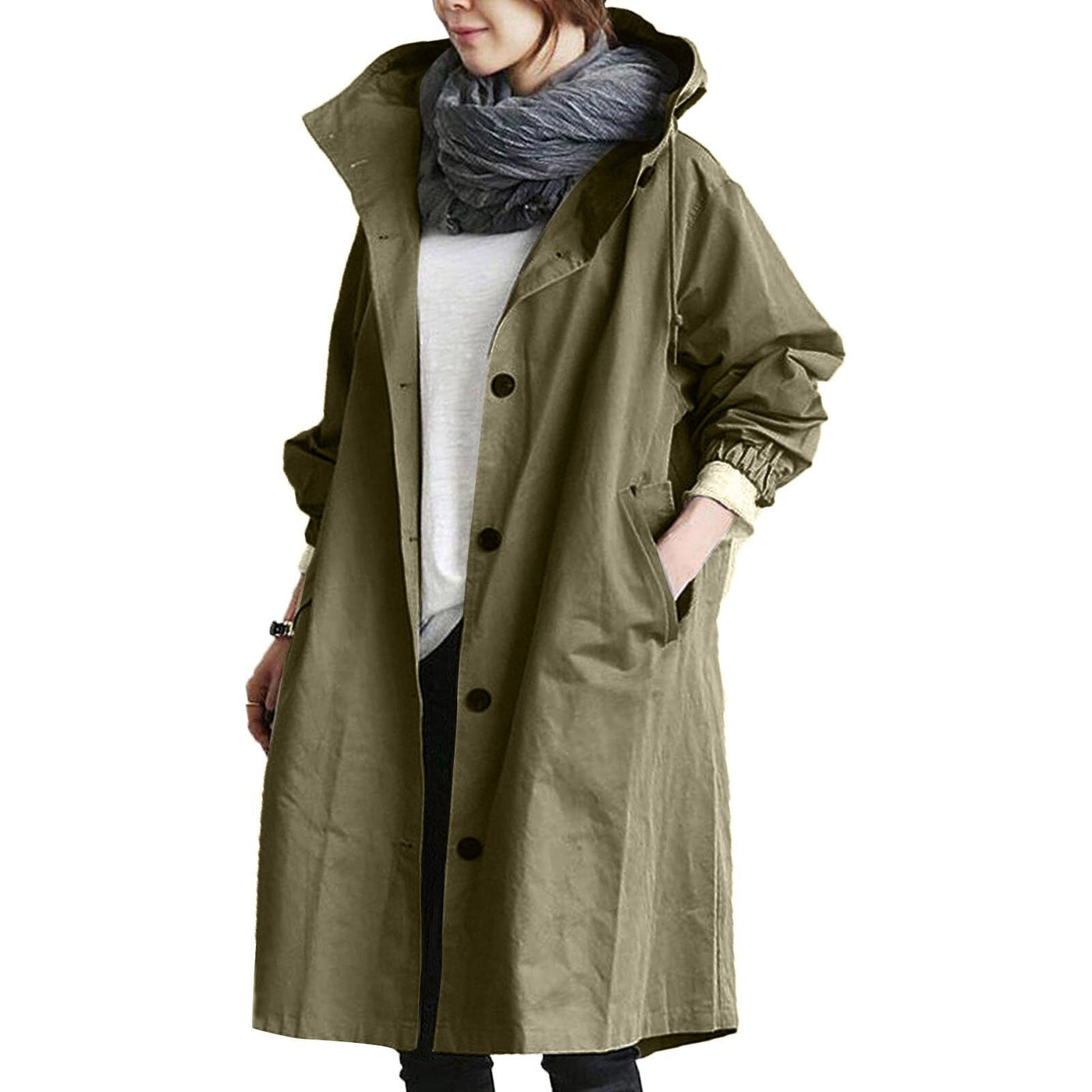 Women’s Long Waterproof Raincoat – Elise Windproof Belted Jacket