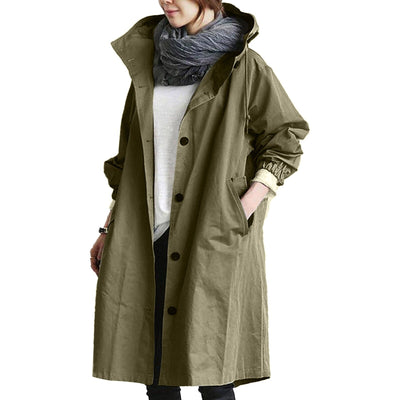 Women’s Long Waterproof Raincoat – Elise Windproof Belted Jacket