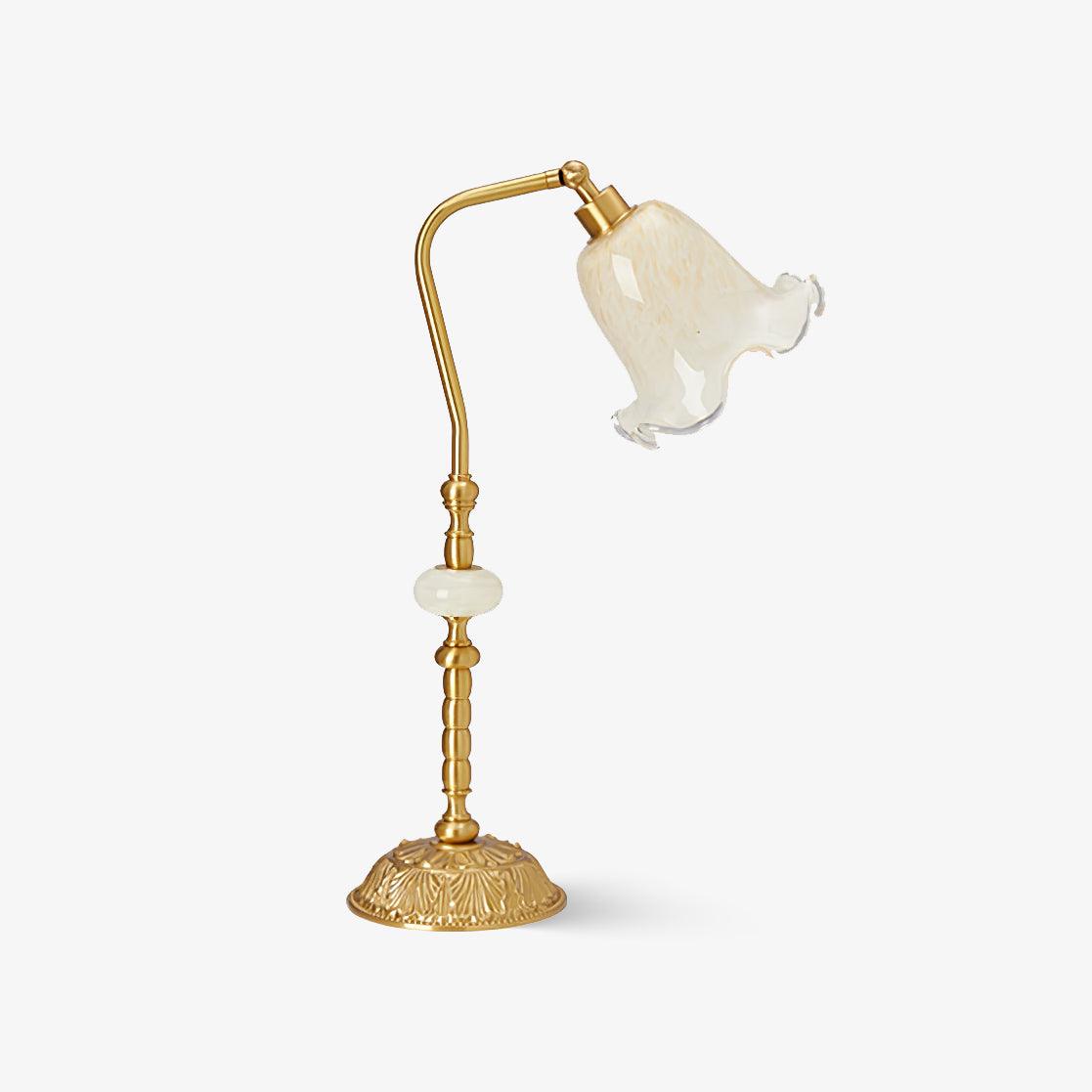 Brass Table Lamp with Glass Shade