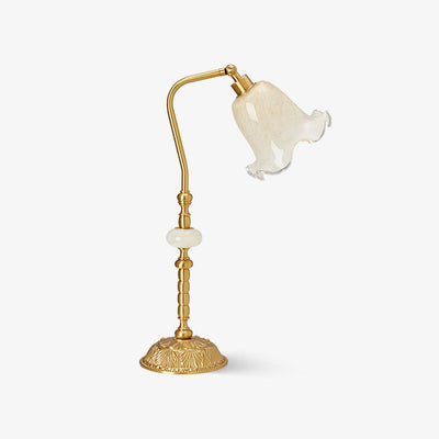 Brass Table Lamp with Glass Shade