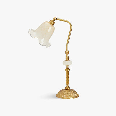 Brass Table Lamp with Glass Shade