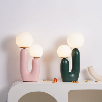 Modern Glass and Resin Table Lamp