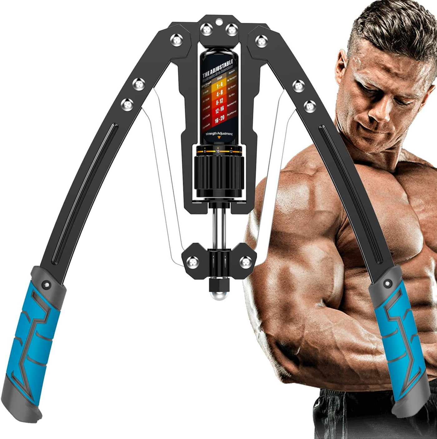 Adjustable Hydraulic Arm Exerciser 10–200KG – Twister Strength Trainer