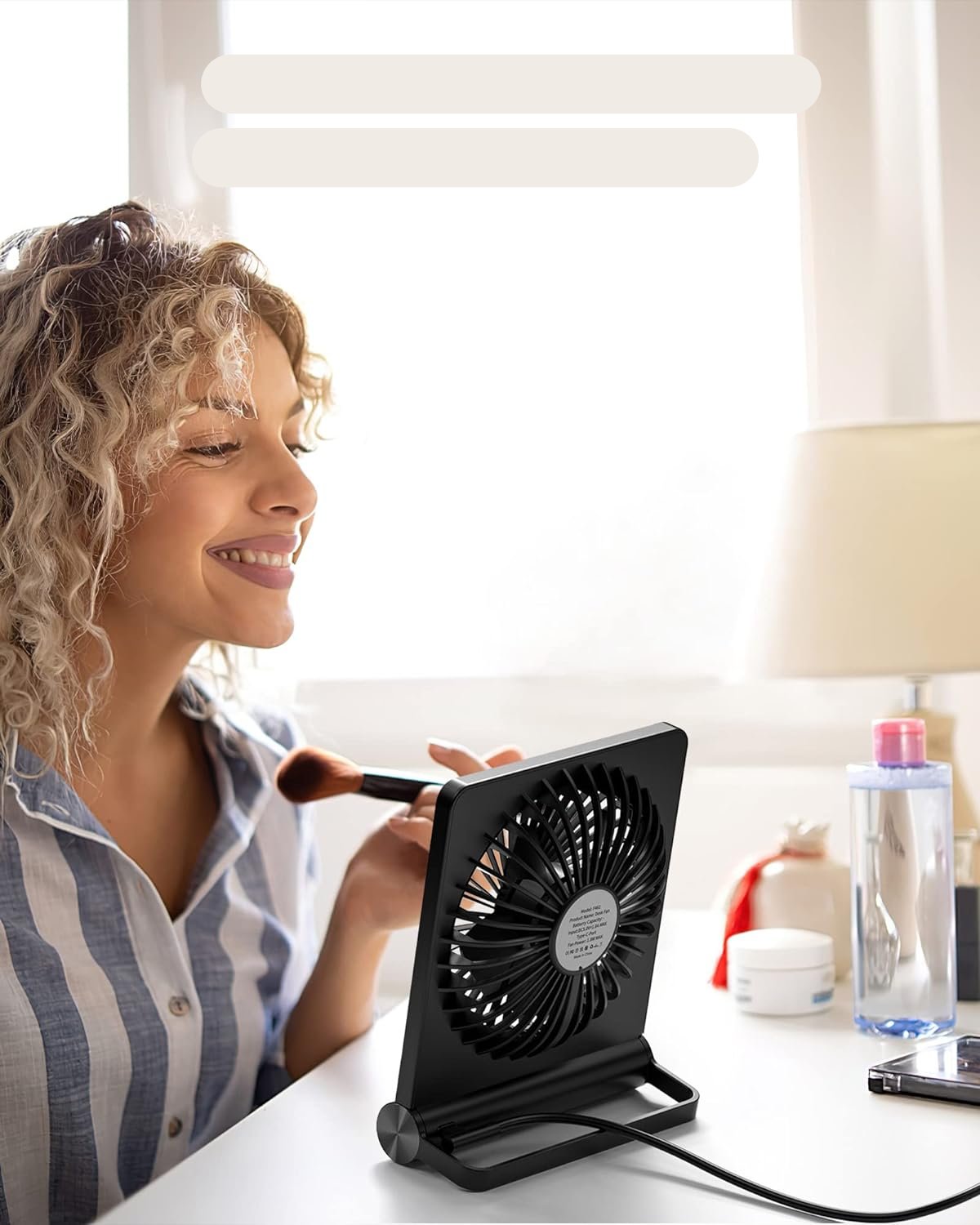 Quiet Compact Desk Fan for Home Office