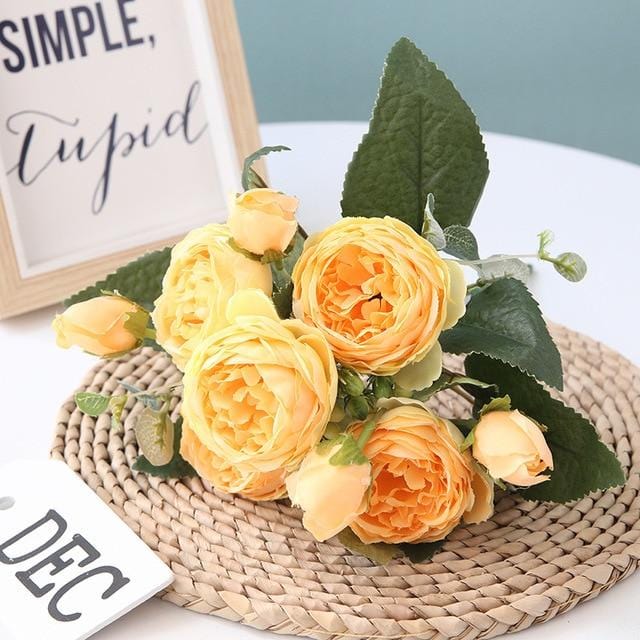 Artificial Peony Bouquet with Blossoms and Buds
