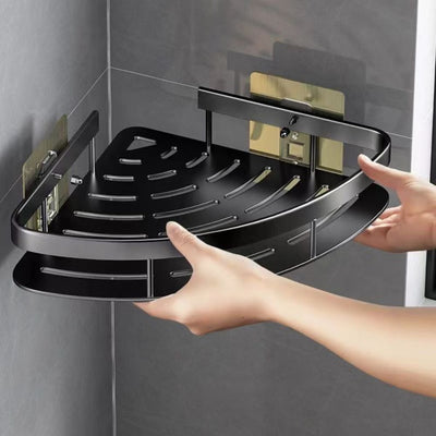 No-Drill Aluminum Corner Shelf for Bathroom