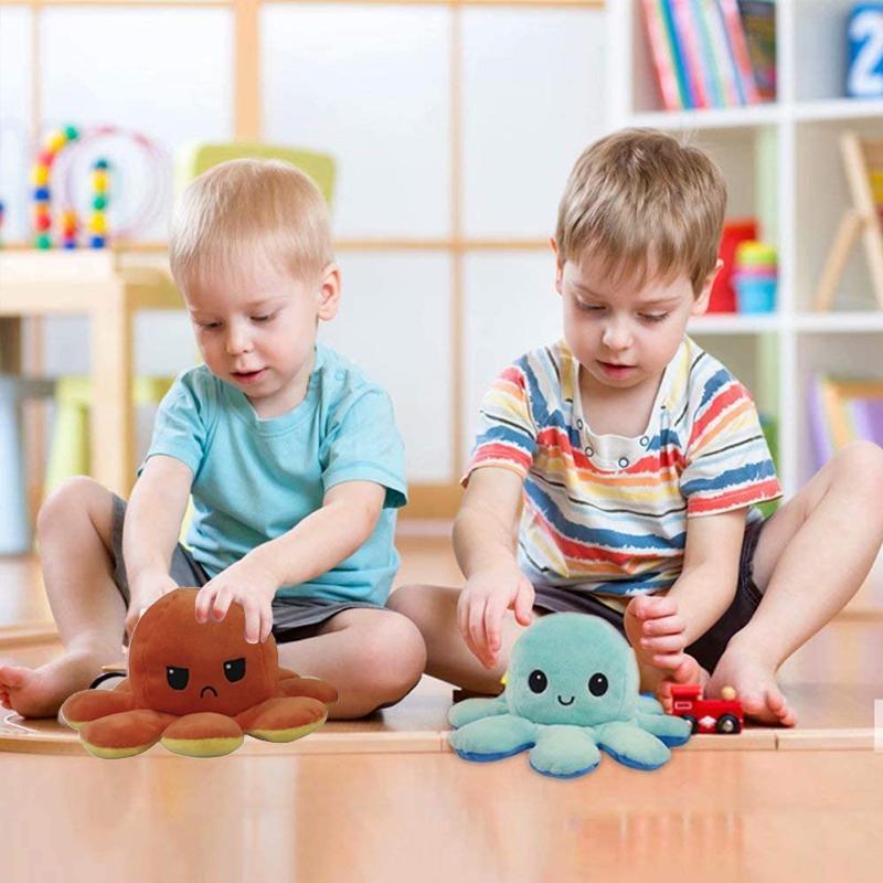 Reversible Plush Toy with Double-Sided Expressions