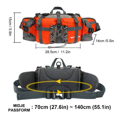 Waterproof Hiking Waist Bag with Bottle Holder