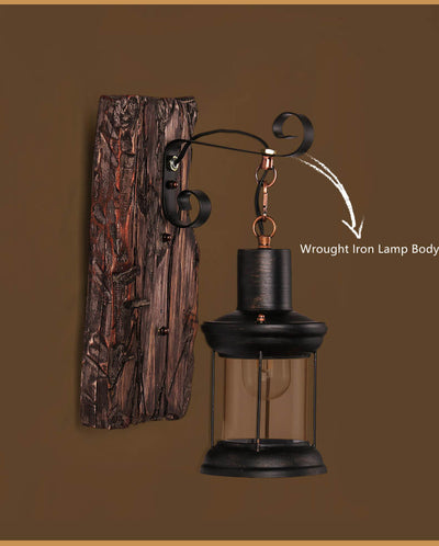 Veritas Wall Lamp – Glass Cylinder with Wooden Base & Modern LED Design