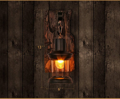 Veritas Wall Lamp – Glass Cylinder with Wooden Base & Modern LED Design
