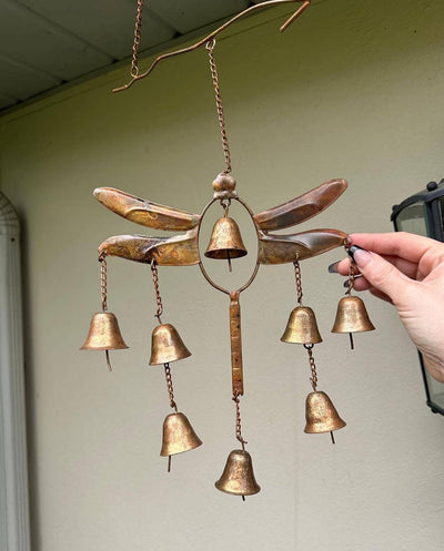 Dragonfly Wind Chime with Bells Handmade Decor