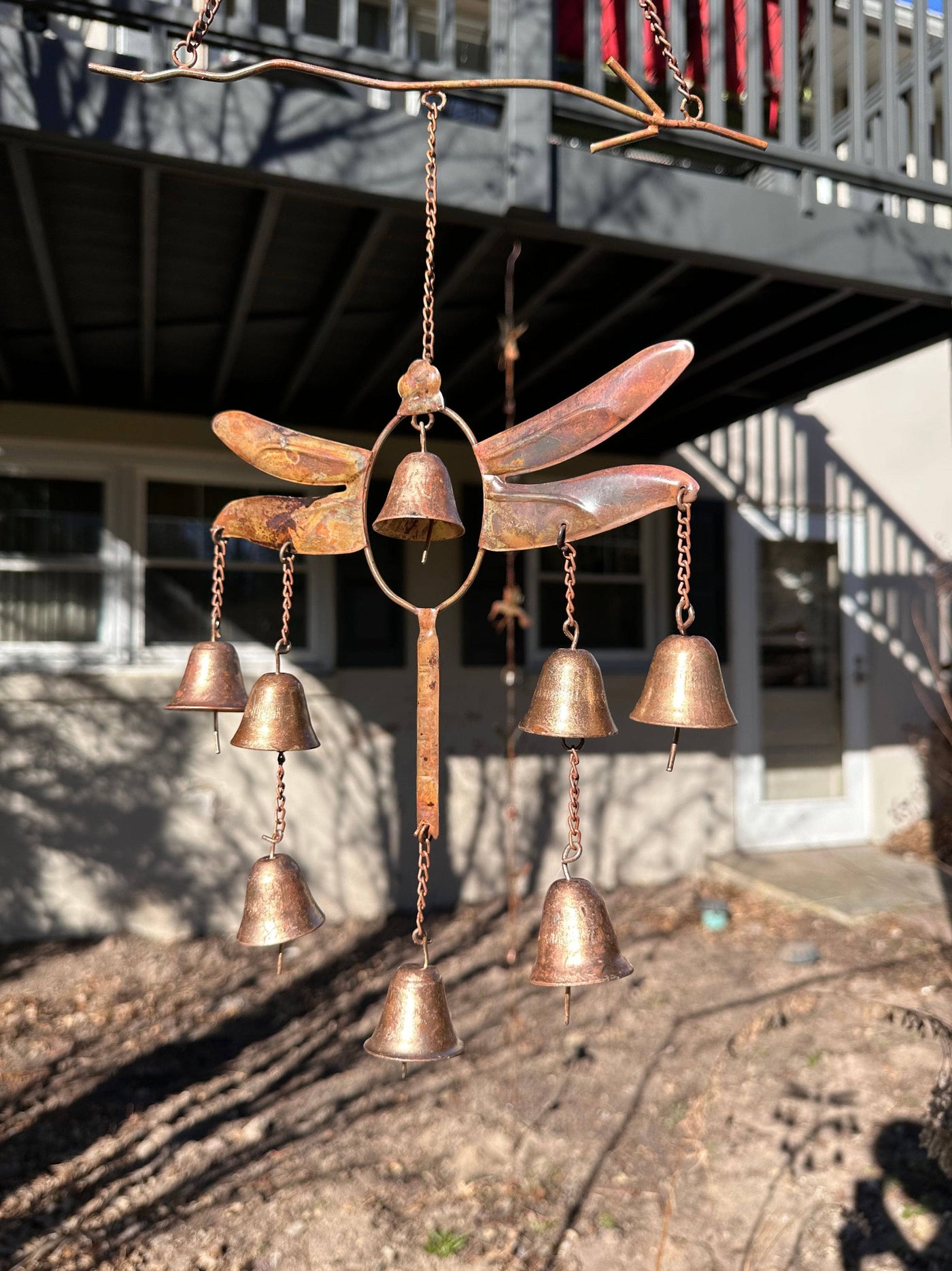 Dragonfly Wind Chime with Bells Handmade Decor