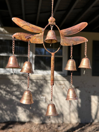 Dragonfly Wind Chime with Bells Handmade Decor