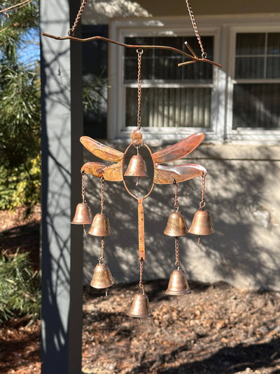 Dragonfly Wind Chime with Bells Handmade Decor